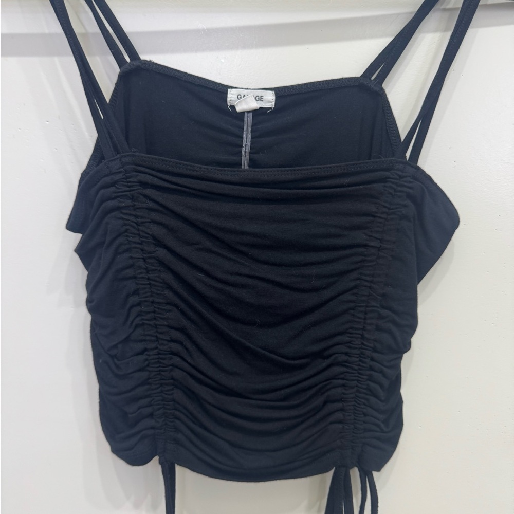 Garage Black Ruched Camisole Crop Top